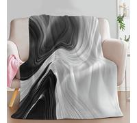 Genérico Manta con Estampado Naturaleza Abstracto Arte Misterioso, Manta Albo Y Negro de Franela para Sofá Cama Extra Cálido Sobrecama 150 x 200 cm - Caliente Transpirable para Otoño e Invierno
