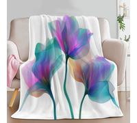 Genérico Manta con Estampado Sencillo Floral Ensoñador Elegante, Manta Albo de Franela para Sofá Cama Extra Cálido Sobrecama 220 x 240 cm - Caliente Transpirable para Otoño e Invierno