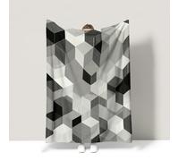 Genérico Manta de Franela Manta de Cama de Doble Cara y Extra Gruesa Frazada de Sofá Ligera y Suave al Tacto Invierno Mullida y Térmica 130 x 150 cm Gris Minimalista Versátil Cuadrado