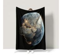 Genérico Manta de Franela Manta de Cama de Doble Cara y Extra Gruesa Frazada de Sofá Ligera y Suave al Tacto Invierno Mullida y Térmica 200 x 240 cm Azul Estético Paisaje Tierra