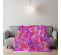 Genérico Manta de Franela Manta de Cama de Doble Cara y Extra Gruesa Frazada de Sofá Ligera y Suave al Tacto Invierno Mullida y Térmica 230 x 230 cm Púrpura Retro Plantas Amapolas