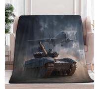 Genérico Manta de Franela para Sofá Aviones Y Tanques 180x200 cm Mantas Polar Sofa Extra Suave, Manta de Franela Cálida y Suave para Sofá Grande, Mantas Cama, Colcha