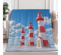 Genérico Manta de Franela para Sofá Navegación Faro De Dibujos Animados 100x130 cm Mantas Polar Sofa Extra Suave, Manta de Franela Cálida y Suave para Sofá Grande, Mantas Cama, Colcha