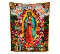 Genérico Manta De La Virgen María - Tiro Suave De 59 X 39 Pulgadas, Cubierta De Confort Sagrado, Textil De Adoración Cristiana, Recuerdo De La Fe Sagrada, Decoración De Devoción | Cálida Manta