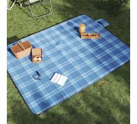 Genérico Manta de Picnic Plegable de Cuadros Terciopelo Azul 200x150 cm,Deportes,Actividades al Aire Libre,Camping y senderismo-4004203