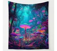 Genérico Manta Extra Suave Cálida y Cómoda, Ideal para Cama Sofá Sillón y Viaje, Fantasía Bosque Mágico Vibrante Mantas Ligera, Multicolor Manta Blanda Caliente para Uso Diario 130 x 150 cm