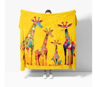 Genérico Manta Jirafa Animal Abstracta Manta de sofá de Viaje, Cobija refrescante Transpirable, Batamanta Mujer, Suave y cómoda de sofá Amarillo, para otoño e Invierno XL 130x150 cm