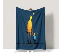 Genérico Manta Manta de Franela Lujosamente Suave para Cama Cobija Térmica para Sofá Suave y Cálida 200 x 240 cm Motivo Fruta Blanca Azul Animado Cálido Padre e Hijo