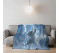 Genérico Manta Manta de Franela Lujosamente Suave para Cama Cobija Térmica para Sofá Suave y Cálida 150 x 200 cm Motivo Fruta Blanca Azul Curioso Animales Gato