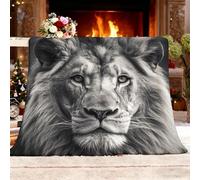 Genérico Manta para Sofá Invierno Animales Salvajes Primer Plano de Un LeóN Lavable a Máquina, Resistente a Las Arrugas, Gris Manta Mullida de Sherpa Mantas Sofa Multiusos Ligera XXL 180x200 cm