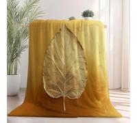Genérico Manta Polar con Estampado Hojas Doradas, Planta para Sofá de Microfibra Manta de Felpa Suave Manta de Cama o de Sala de Estar 150x200 cm