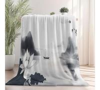 Genérico Manta Polar con Estampado Paisaje Loto, Tradicional para Sofá de Microfibra Manta de Felpa Suave Manta de Cama o de Sala de Estar 130x150 cm