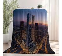Genérico Manta Polar con Estampado Rascacielos, Paisaje Urbano para Sofá de Microfibra Manta de Felpa Suave Manta de Cama o de Sala de Estar 150x200 cm