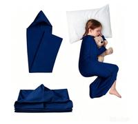 Genérico Manta Portátil para Dormir, Manta Refrescante con Terapia De Abrazo, Saco De Sueño con Compresión, Cubo De Sueño De Tela Elástica Transpirable para Adolescentes Y Adultos(Blue,X- Small)