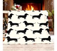Genérico Manta Refrescante XL 130x150 cm Perro Salchicha de Dibujos Animados Manta Verano, Transpirable Suave Anti Estático Negro Mantas para Cama Alivia Sudor y Ayuda Sueño para Cama Sofá