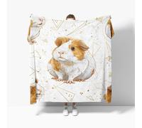 Genérico Manta Refrescante XL 150x200 cm Animal Lindo Conejillo de Indias Manta Verano, Transpirable Suave Anti Estático Blanco Mantas para Cama Alivia Sudor y Ayuda Sueño para Cama Sofá