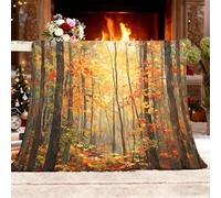 Genérico Manta Sofá XXL 180x220cm Bosque OtoñAl Luz del Sol Hojas Franela Mantas Térmica Estilo De Pintura Al óLeo Manta Cama Multifuncional Esponjosa para Dormitorio Sofá Viajes Camping Blanket