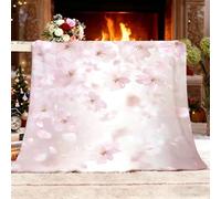 Genérico Manta Sofá XXL 180x220cm Romance Flores De Cerezo PéTalos Franela Mantas Térmica Rosa Manta Cama Multifuncional Esponjosa para Dormitorio Sofá Viajes Camping Blanket