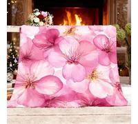 Genérico Manta Suave y Acogedora XL 130x150cm Plantas Acuarela Flores PéTalos Cálida Manta Sofa de Franela Rosa Esponjosa Sherpa Gruesa de Sofá de Cama o de Sala de Estar Dormitorio Oficina
