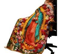 Generico Manta Virgin Mary de franela suave de 150 x 100 cm, diseño cristiano, manta de forro polar suave para meditación de cama, decoración católica para el dormitorio, la oficina, el dormitorio o