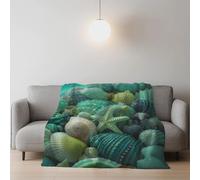 Genérico Manta y Colchas Mantas Cálidas Frazada Cobija Invierno para La Cama Tamaños Individuales/Dobles Cómoda Duradera Transpirable 150 x 200 cm Azul Fresco Animales Estrella de mar Concha
