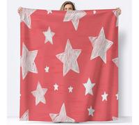 Genérico Mantas de Lana Franela Estrellas Dibujadas A Mano, Mantas de Peluche Extra y esponjosas, Color Naranja Manta Sofá Microfibra Ligera y Acogedora/Manta Sofá, para niños Adultos 180 x 220 cm