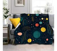 Genérico Mantas de MicrofibraUniverso Azul Oscuro Manta de Franela 130x150cm Planeta ColoridoMantas Súper Suave, Ligera, cálida Y Cómoda, Manta Sofa de Viaje, para Adultos y niños, Sin Arrugas AL1095
