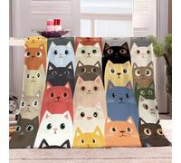 Genérico Mantas para Sofá 130x150 cm Lindo Gato De Dibujos Animados Manta Polar Sherpa, Suave y Acogedora Manta Franela, Manta para Cama, Manta Sofa, Manta para Siesta, para Toda Estación