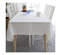 Genérico Mantel De Encaje Tejido A Mano A Crochet, con Borlas Caladas Tridimensionales, Tejido Mixto Suave Y Resistente, Disponible En Formas Redondas Y Rectangulares (White 130 * 200 cm)