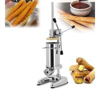 Genérico Manual Churro Making Machine, 2L/3L Commercial Spanish Donut Churrera with 5 Molds, Vertical Stainless Steel Churro Maker, Filling Machine