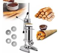 Genérico Manual Churro-Making Machine, Churro Filling Machine, Commercial 2L/3L Manual Spanish Ring Churro Machine with 5 Mold Types, Suitable for Restaurants.