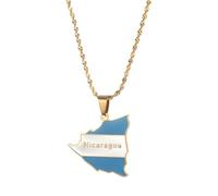 Genérico Map Flag Pendant Necklaces for Charm Maps Fashion Stainless Steel Pendant Necklace for Men and Women Jewelry Patriotic Gift (Model 1)