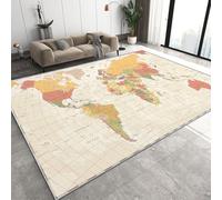 Genérico Mapa del Mundo Alfombras Salon Grande Tierra Océano Temas Geográficos Alfombras de habitacion Moderna Pelo Corto para Salón Alfombra de Juegos Dormitorio Felpudo Entrada Casa 50x80 cm D-560