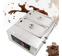 Genérico Máquina Comercial for Templar Chocolate, Fundidor de Chocolate eléctrico de Acero Inoxidable de 1500 W, Control de Temperatura Digital de 0 ℃ ~ 90 ℃ con 2 Tanques, Capacidad de 17,6 Libras