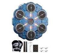 Genérico Máquina De Boxeo Musical -Máquina De Boxeo Music Power Boxing De 36,5 Cm | Máquna De Boxe Musical: Máquin De Boxo Rítmica LED Montada En La Pared ABS con 9 Velocidades, Control De Voz Y