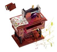Genérico Máquina de Coser de música Vintage Encantadora réplica de Costura Acento Decorativo Musical Elegante Pieza de exhibición Reproduce melodía clásica para el hogar, Boda, Fiesta, reunión