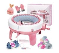 Genérico Máquina de hacer punto de telar inteligente, tabla de tejer, máquina de telar de punto doble giratoria for regalo de adultos/niños, máquina de tejer con adaptador eléctrico