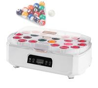 Genérico Máquina limpiadora de Bolas de Piscina 2 en 1, máquinas de Limpieza y Pulido de Bolas de Piscina, 16 Americanas, 22 Billar, automática con Placas giratorias Dobles(White)