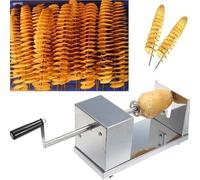 Genérico Máquina para Cortar Patatas En Torre, Corte En Espiral De 3 Cuchillas, Almohadilla De Silicona Antideslizante De Acero Inoxidable, Herramientas De Cocina Portátiles