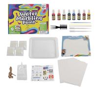 Genérico Marbling Paint Kit | 8 Colors Water Paint With 20 Sheets Paper | Complete Marbling Solution Kids Arts And Crafts | For Boys Girls Activity Crafts Drawing Play Learning Birthday Party