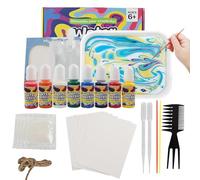 Genérico Marbling Paint Kit - 8 Colors Water Paint With 20 Sheets Paper | Watercolor Art Kit, Kids Arts And Crafts For Boys Girls Activity Crafts Drawing Play Learning Birthday Party