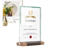 Generico Marco de fotos de doble cara,marcos de fotos de pie,Marco de madera - para escritorio con cubierta acrílica de doble cara para escritorio, alféizar de ventana, estante