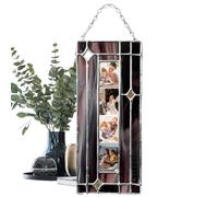 Genérico Marco de fotos de vidrieras, marco de fotos colorido hecho a mano para decoración de escritorio, combina función y belleza para Año Nuevo, Memorial, Navidad, de crecimiento