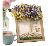 Genérico Marco de fotos familiar de madera - Diseño de árbol decoración | Regalo día de la madre y cumpleaños, marco de fotos para mesa, sala de estar y dormitorio, árbol de foto DIY con letras