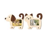 Genérico Marco de fotos para mascotas | Soporte de madera con forma de perro y gato de 2 piezas - Marcos de fotos | Para el recuerdo del escritorio del hogar de la habitación.