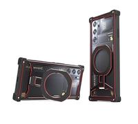 Genérico Marco de Parachoques de Metal for Nubia RedMagic 10S Pro+ Cubierta Coque Soporte magnético Incorporado(Black Red,Redmagic 10SPro+)