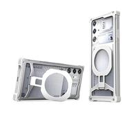 Genérico Marco de Parachoques de Metal for Nubia RedMagic 10S Pro+ Cubierta Coque Soporte magnético Incorporado(Plata,Redmagic 10SPro+)
