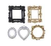 Genérico Marcos de Fotos Miniatura 5 Piezas, mini museo marcos miniatura, Marco de Fotos Vintage de Resina, Foto Decoración de Pared DIY, para fondo, hogar, hotel, galería, fotografía