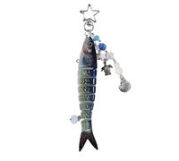 Genérico Marine Animal Keyring - Themed Dangle for Teens | Shimmering Resin Figure with Stainless Steel Ring & Lightweight Handcrafted Finish for Suitcase, Tote, Lanyard and Clutches