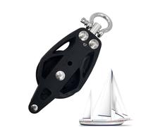 Genérico Marine Pulley Block - Acero inoxidable Rope Roller, Heavy Duty Sailing Hardware with Resistant Bearings, Smooth Rotation System, Deck Rigging Accessory for Kayak Anchoring, Paddle Control